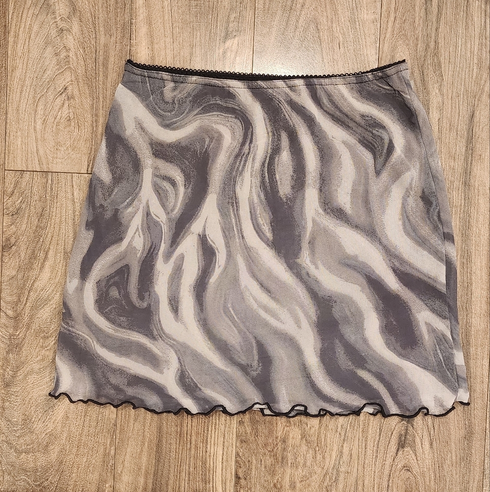 Gray Marble Pattern Women's Skirt